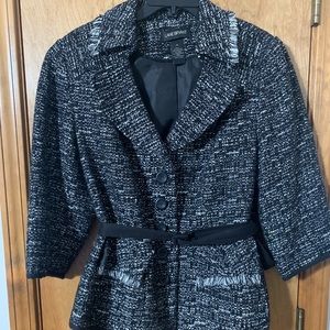 Lane Bryant Black and White Blazer with belt